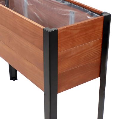 Image showing  18.3 gal. Acacia Raised Garden Bed with Removable Planter Bag