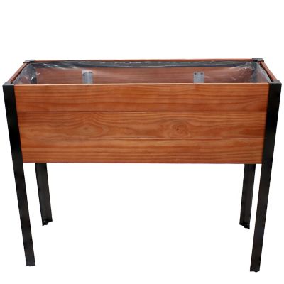 Image showing  18.3 gal. Acacia Raised Garden Bed with Removable Planter Bag