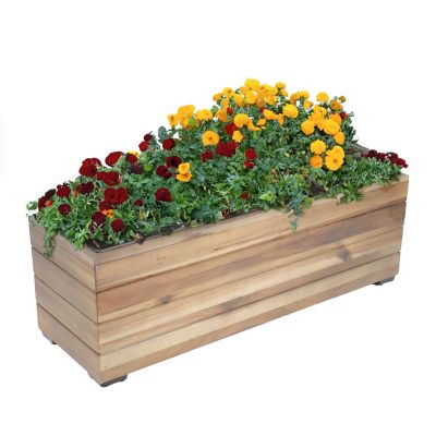 Sunnydaze Decor Rectangle Wood Planter Box with Liner