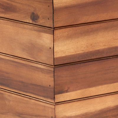 Image showing  Indoor/Outdoor Square Acacia Wood Planter Box with Plastic Liner - 3pk - Light Brown Stain