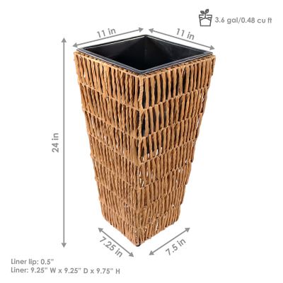 Image showing  11 in. Hyacinth Poly-Wicker Planter