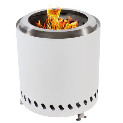 Sunnydaze Decor Tabletop Smokeless Fire Pit with Bag and Poker, White