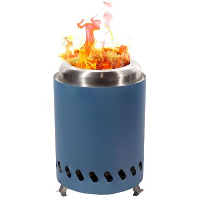 Sunnydaze Decor Tabletop Smokeless Fire Pit with Bag and Poker, 5.5 in., Blue Tabletop smokeless fire pit