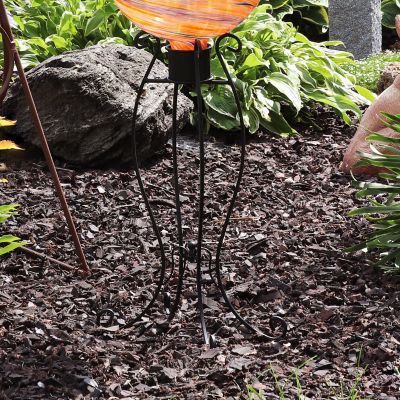 Image showing  Outdoor Graceful Curved Steel Gazing Globe Stand - 18.25 in. - Black, ZIB-881