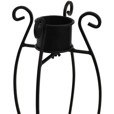 Image showing  Outdoor Graceful Curved Steel Gazing Globe Stand - 18.25 in. - Black, ZIB-881