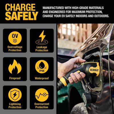 Image showing  16A Portable Electric Vehicle Level 1-2 EV Charger, 120-240V, Outdoor NEMA 6-20 with 5-15 Adapter, 25 ft. Cable