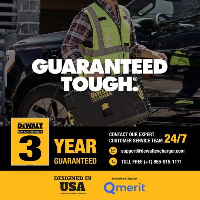 Image showing 8 th DEWALT 16A Portable Electric Vehicle Level 1-2 EV Charger, 120-240V, Outdoor NEMA 6-20 with 5-15 Adapter, 25 ft. Cable