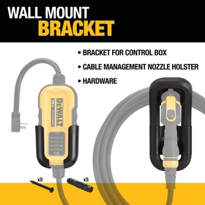 Image showing 5 th DEWALT Wall Mount Bracket for Electric Vehicle (EV) Charger for Charging Handle & Control Box Integrated Cable Organizer