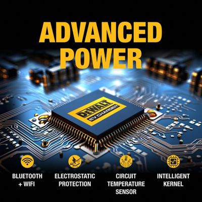 Image showing 7 th DEWALT 48 Amp Electric Vehicle Level 2 EV Charger, 240 V, App Control, Bluetooth & Wi-Fi, Outdoor Hardwired, 25 ft. Cable