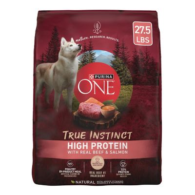 Purina ONE Natural High Protein Dry Dog Food Dry True Instinct with Real Beef and Salmon - 27.5 lb. Bag