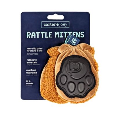 Image showing  Rattle Mittens - Baby Faux Fur Rattle & Teething Mitten Toy