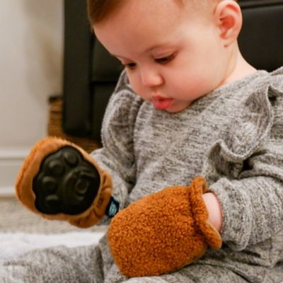 Image showing  Rattle Mittens - Baby Faux Fur Rattle & Teething Mitten Toy
