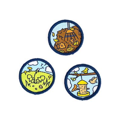 Image showing  Yardwork Helper Patches - 3 Colorful Embroidered Hook and Loop Patches
