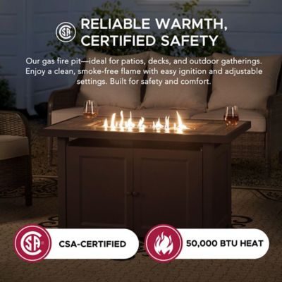 Image showing  Hartnell Rectangular Propane Burning Firepit Table