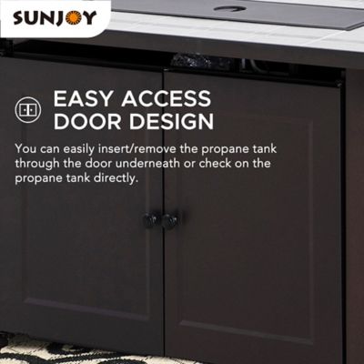 Image showing 5 th Sunjoy Hartnell Rectangular Propane Burning Firepit Table