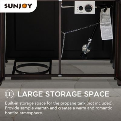 Image showing 8 th Sunjoy Hartnell Rectangular Propane Burning Firepit Table