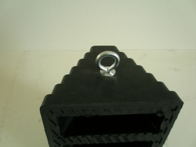 Image showing 6 th Shop Tuff Rubber Wheel Chock w/Eyebolt - 6 pack STF-975RPCEI-6PK