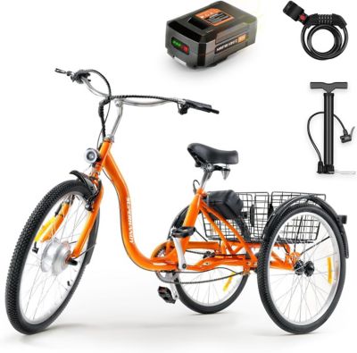 SuperHandy Adult 250W Tricycle Electric Bike