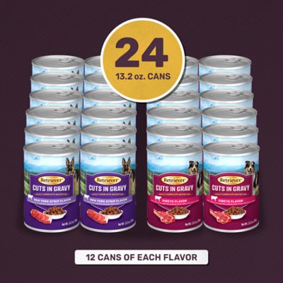 Image showing  Adult Cuts in Gravy New York Strip and Ribeye Flavor Variety Pack Wet Dog Food, 13.2 oz., 24 pk.