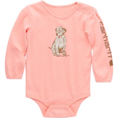 Carhartt Baby Girls' Puppy Long-Sleeve Bodysuit