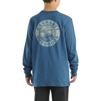 Carhartt Boys' Graphic Crew Neck Long-Sleeve Pocket T-Shirt