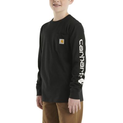 Image showing 1 th Carhartt Boys' Crew Neck Long-Sleeve Pocket T-Shirt