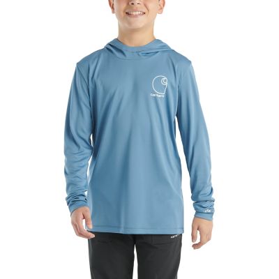 Carhartt Boys' Force Sun Defender Hooded Long-Sleeve T-Shirt