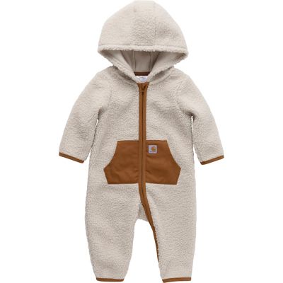 ベビーロンパース・カバーオール Baby Boys Girls Full Zip Cozy Fleece Hooded Coverall Carhartt Baby Girls' Fleece Zip-Front Long-Sleeve Hooded