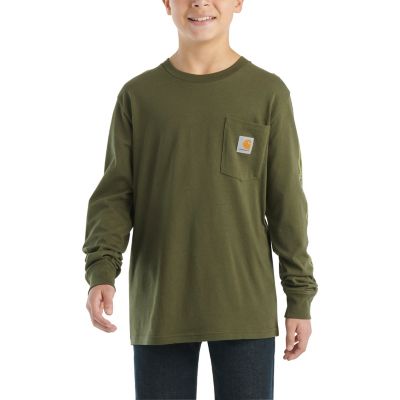 Carhartt Boys' Long-Sleeve Henley Pocket T-Shirt, CA6614-CG26