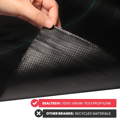 Image showing  Black 5 oz. 4 ft. x 50 ft. Premium Pro Garden Weed Barrier Landscape Fabric, Lightweight, Heavy Duty