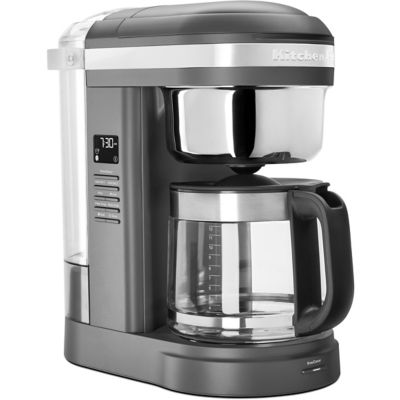 Image showing  12-Cup Drip Coffee Maker with Spiral Showerhead and Programmable Warming Plate in Matte Charcoal Gray