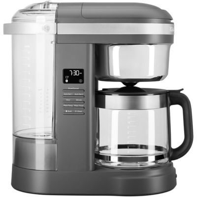 Image showing  12-Cup Drip Coffee Maker with Spiral Showerhead and Programmable Warming Plate in Matte Charcoal Gray