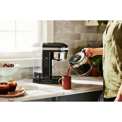 Image showing  12-Cup Drip Coffee Maker with Spiral Showerhead and Programmable Warming Plate in Onyx Black