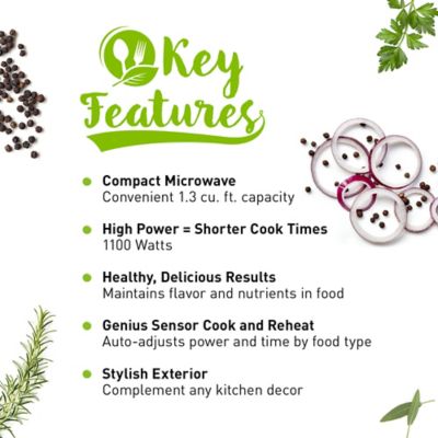 Image showing  Genius Sensor 1.3 cu. ft. 1100W Countertop Microwave Oven in Stainless Steel