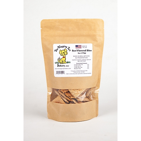 The Wagging Tail Bakery Beef Flavored, Hard Crunchy Treat made with Natural Ingredients and No Preservatives, 6 oz.