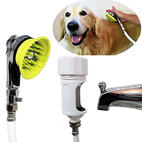 Wondurdog Deluxe Dog Wash Kit for Bathtub Spout and Garden Hose with Water Pressure Control