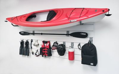 CrownWall 8ft. x 4ft, Kayak Organization Slat Wall Kit, White