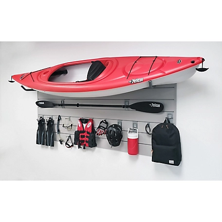 CrownWall 8ft. x 4ft. Kayak Organization Slat Wall Kit, Gray