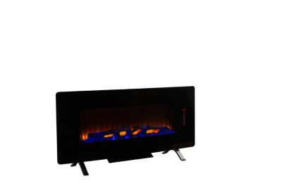 Muskoka 42 in. Wall Mount Electric Fireplace - Black Glass