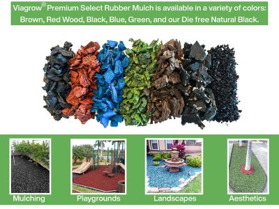 Image showing 5 th Viagrow 1.5 cu. ft. Blue Rubber Playground & Landscape Mulch, 11.2 gal./42.3 L