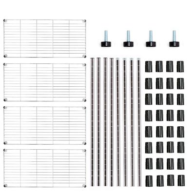 Image showing  4-Tier 30 in. x 47 in. x 14 in. Chrome Carbon Steel Wire Garage Storage Shelving Unit, NSF Certified