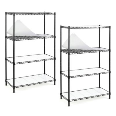 EFINE Black 4-Tier Carbon Steel Wire Garage Storage Shelving Unit NSF Certified (2 pk.) (30 in. W x 47 in. H x 14 in. D)