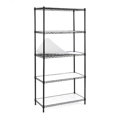 EFINE Black 5-Tier Carbon Steel Wire Garage Storage Shelving Unit NSF Certified (30 in. W x 60 in. H x 14 in. D)