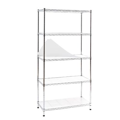 EFINE 5-Tier 30 in. x 60 in. x 14 in. Chrome Carbon Steel Wire Garage Storage Shelving Unit, NSF Certified