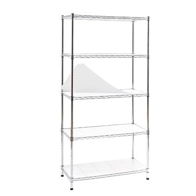 EFINE Chrome 5-Tier Carbon Steel Wire Garage Storage Shelving Unit NSF Certified (30 in. W x 60 in. H x 14 in. D)