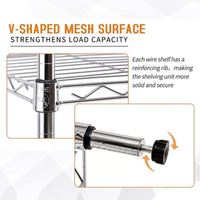 Image showing  5-Tier 30 in. x 60 in. x 14 in. Chrome Carbon Steel Wire Garage Storage Shelving Unit, NSF Certified