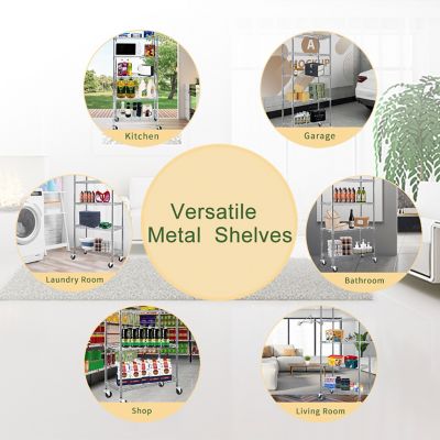 Image showing  5-Tier 30 in. x 60 in. x 14 in. Chrome Carbon Steel Wire Garage Storage Shelving Unit, NSF Certified