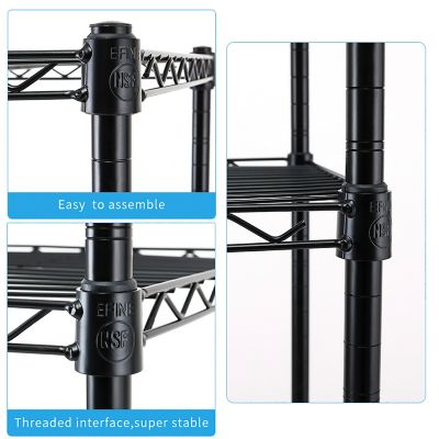 Image showing  5-Tier 30 in. x 63 in. x 14 in. Rolling Carbon Steel Wire Garage Storage Shelving Unit with Casters, Black