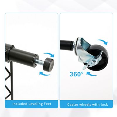 Image showing  5-Tier 30 in. x 63 in. x 14 in. Rolling Carbon Steel Wire Garage Storage Shelving Unit with Casters, Black