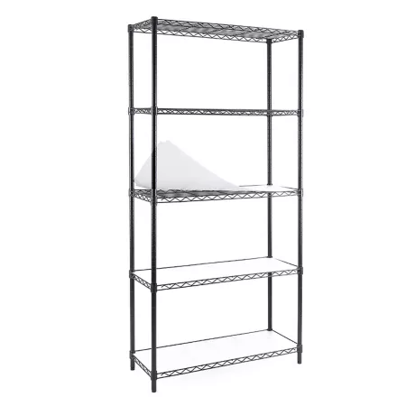 EFINE Heavy Duty 5 Tier Wire Garage Storage Rack 36" x 72" x 14" Black 1" Post Freestanding Shelving Units